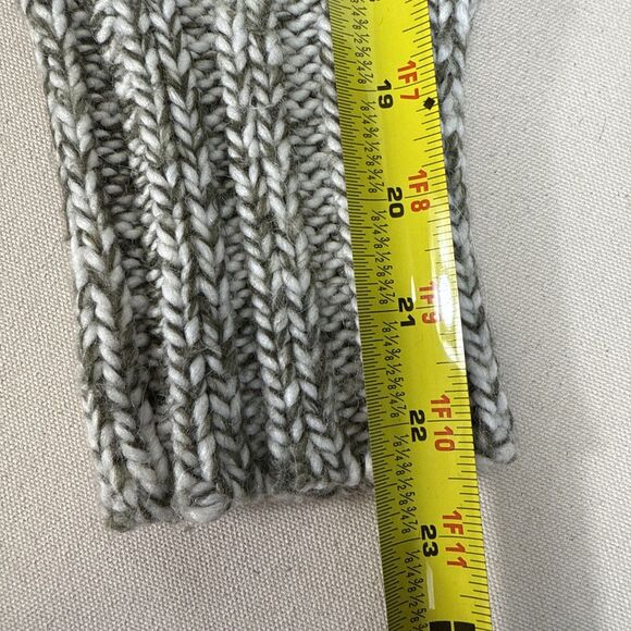 ZARA Chunky Knit Sweater V-neck Long Sleeve Wool Blend Olive Women's Medium - Picture 7 of 14